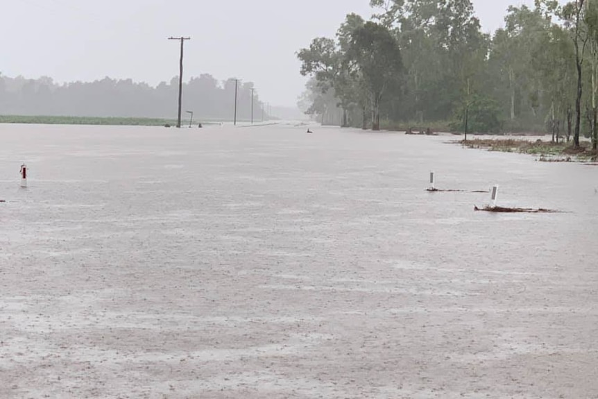 A flooded road