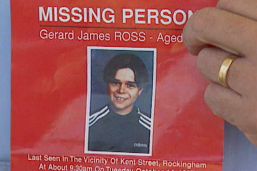 Missing person flyer Gerard Ross 1997
