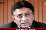 Pakistani President Pervez Musharraf talks to the nation in a televised address