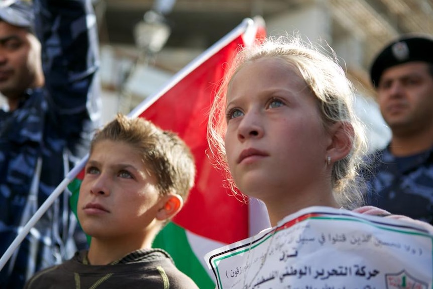 Ahed Tamimi protesting at a young age in Nabi Saleh.