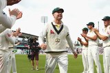 Michael Clarke leaves the field for the last time