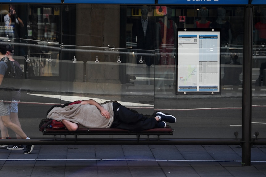 Homeless person in Sydney