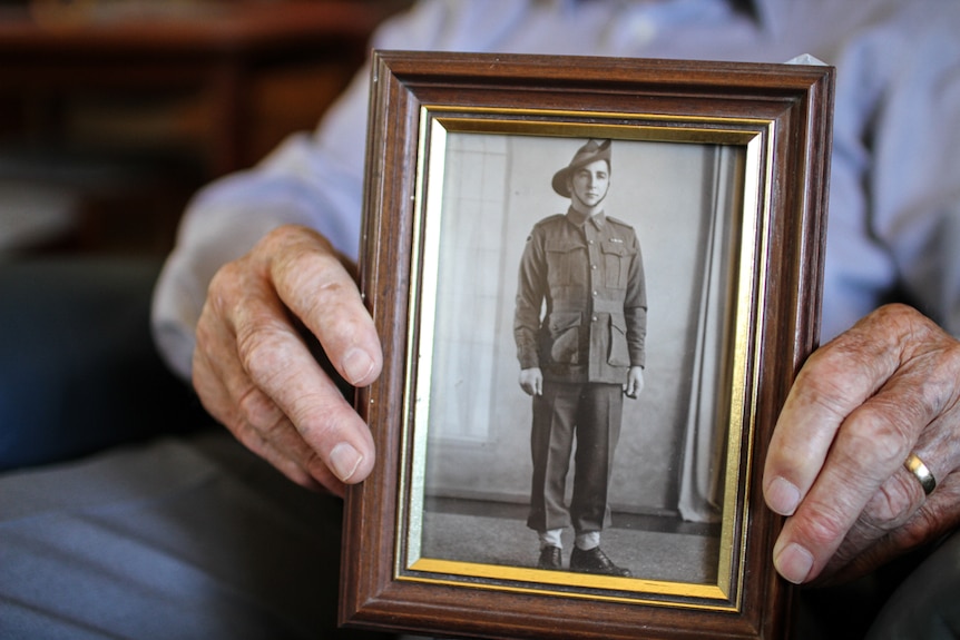 A picture of young James Kerr at the age of 15 when he joined the army becasue he lied about his age.