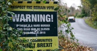 A pro-remain sign on the road in Northern Ireland