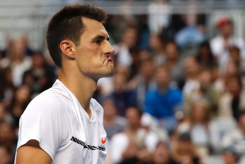 Bernard Tomic makes a face