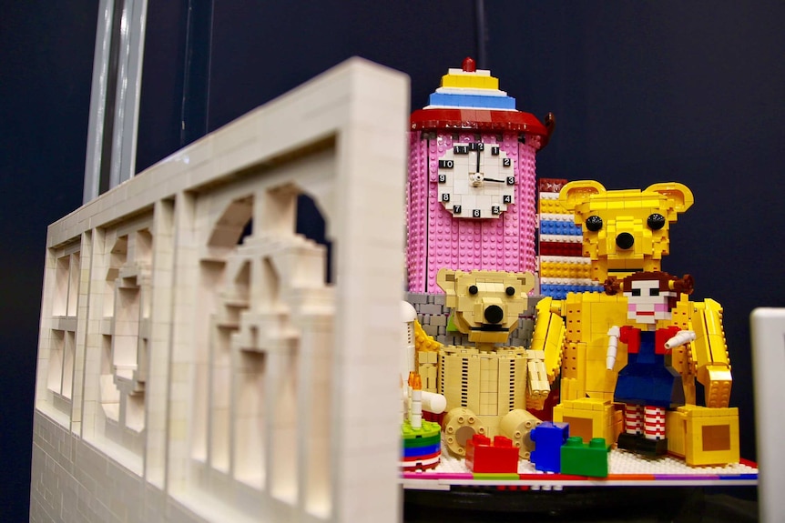 Lego model of Play School characters.