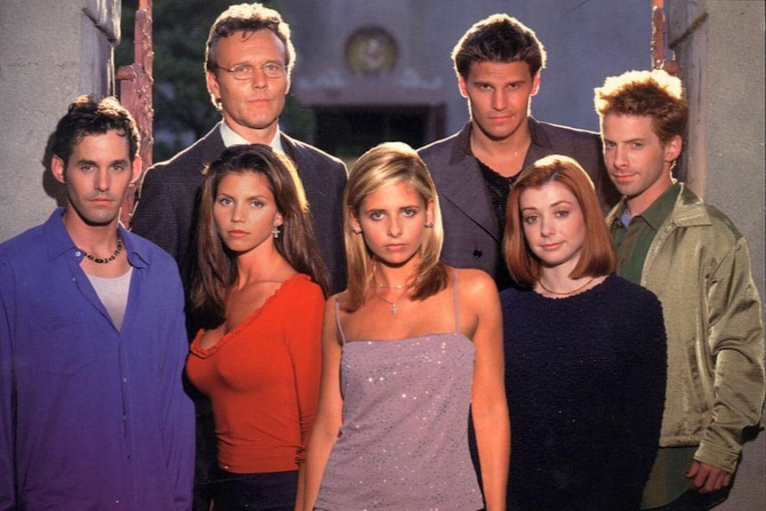 Seven actors from the TV series Buffy.
