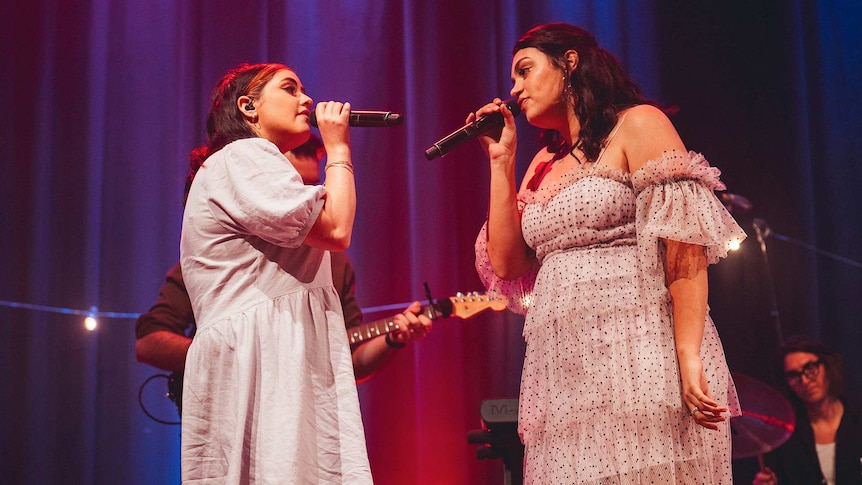 Thelma Plum & Tia Gostelow performing live at the Thelma Plum & Friends NAIDOC week concert, 29 October 2020