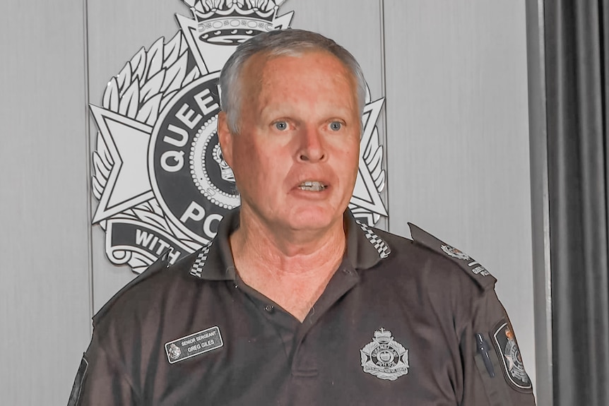 Headshot of man speaking at a police press conference.