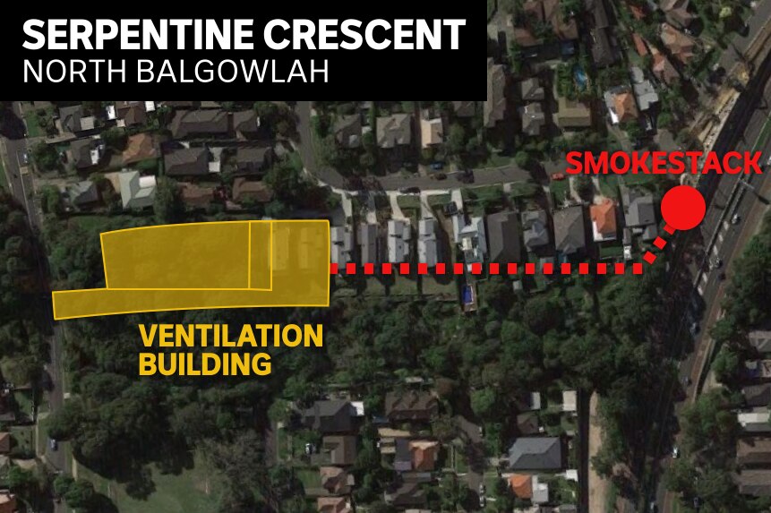 The secret documents reveal plans for a smokestack at Serpentine Crescent in North Balgowlah.