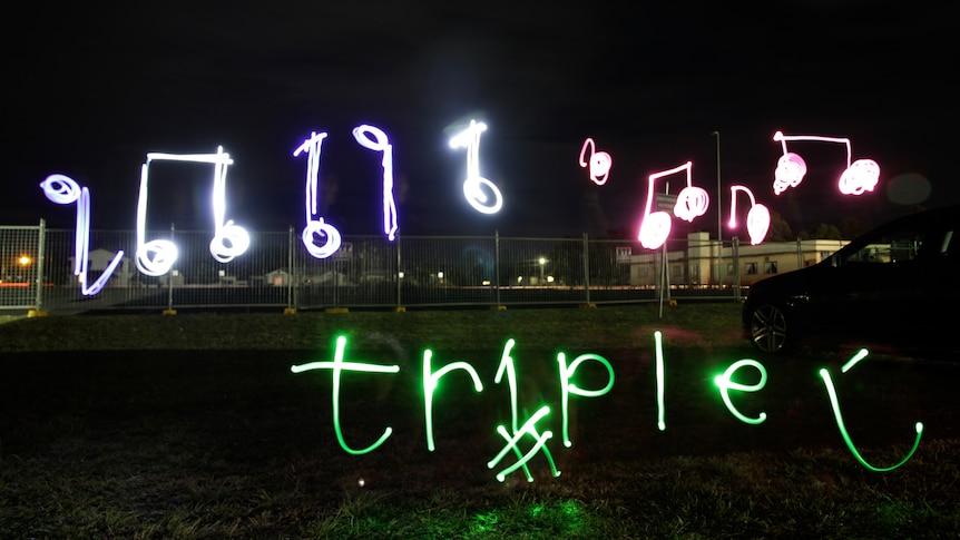 Triple j music light painting