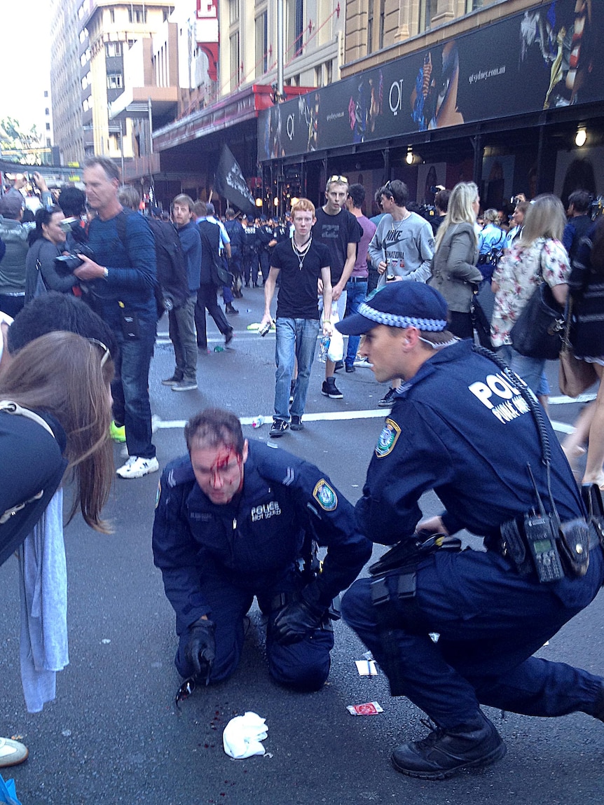 Police officer injured in Sydney protest