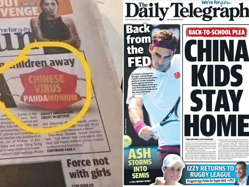 澳大利亚两份报纸对冠状病毒报道的措辞引起很多华人愤怒。