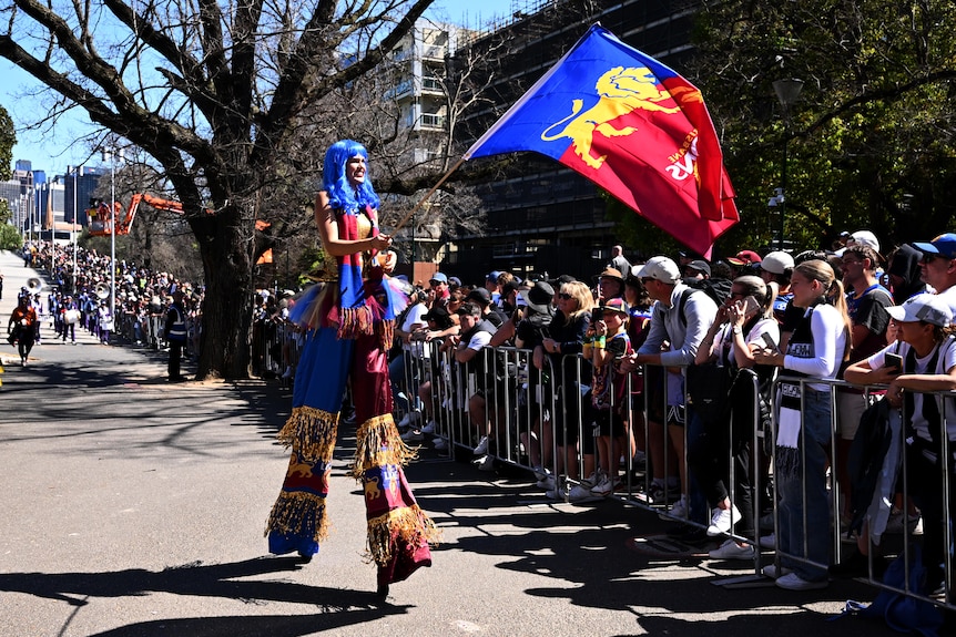 Brisbane Lions performer grand final parade.