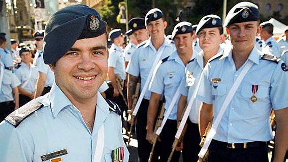 Airfield Defence Guard Leading Aircraftman Luke Endean in Brisbane on Anzac Day, 2013.