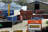 Containers at Patrick dock in Sydney.