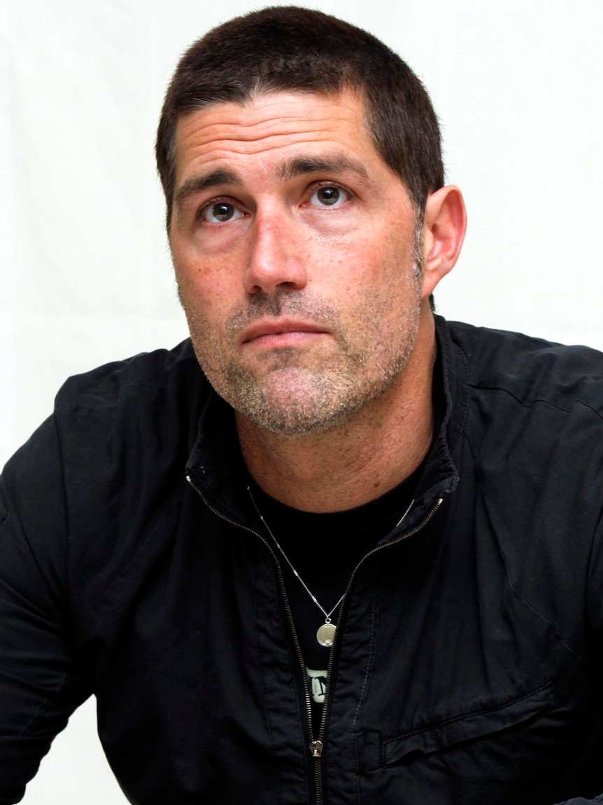 Matthew Fox looks serious during a portrait session