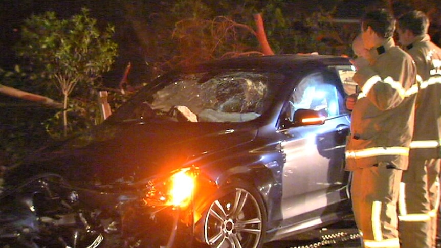 Scene of car crash in Northcote