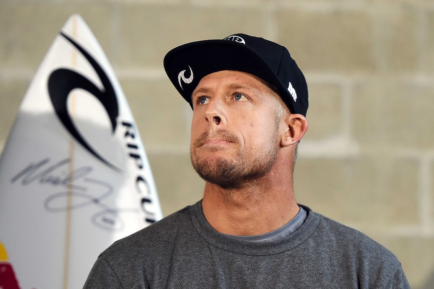 Mick Fanning speaks to the media in Sydney