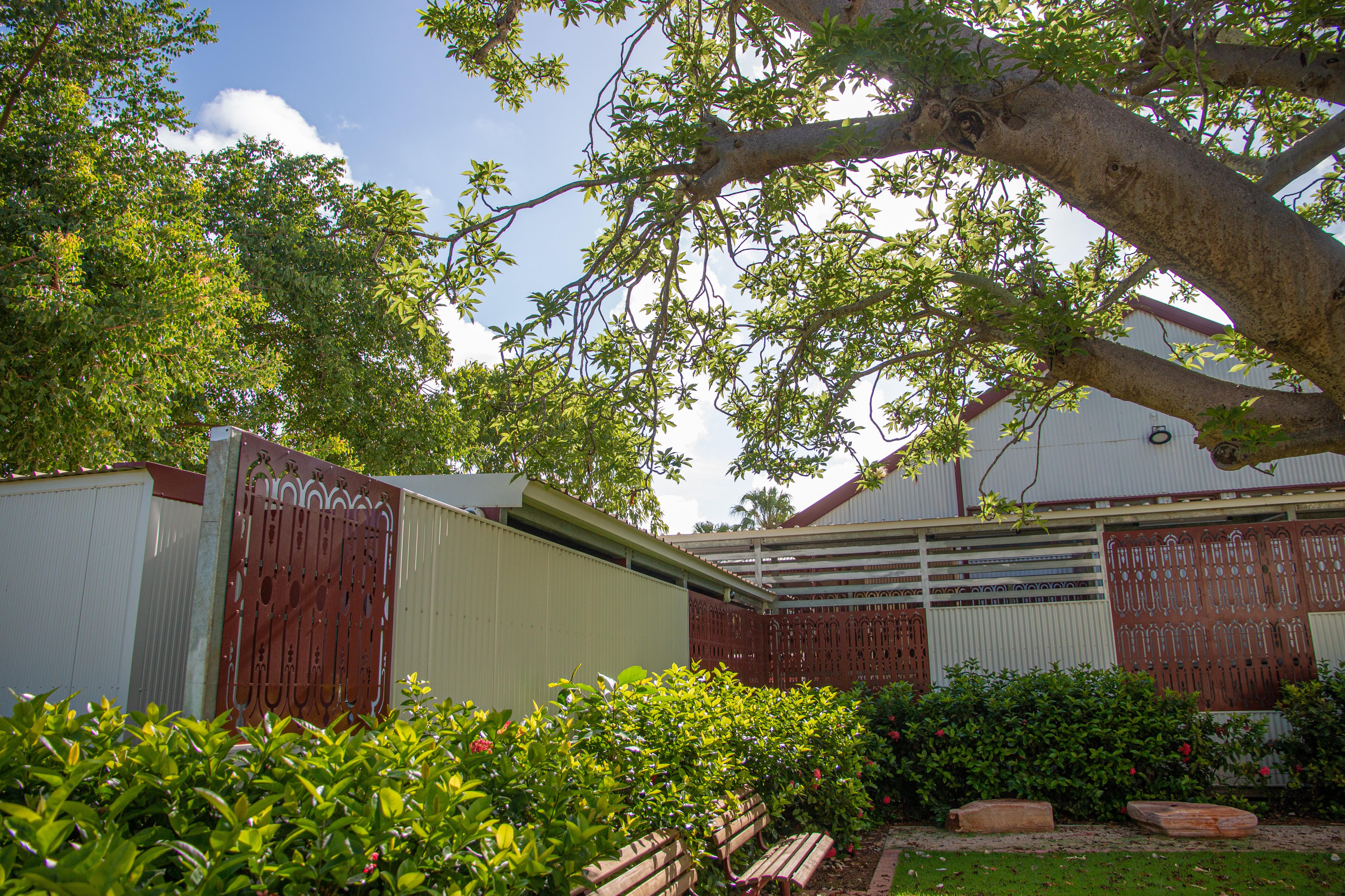 Broome Courthouse gardens outside of courtroom 2 