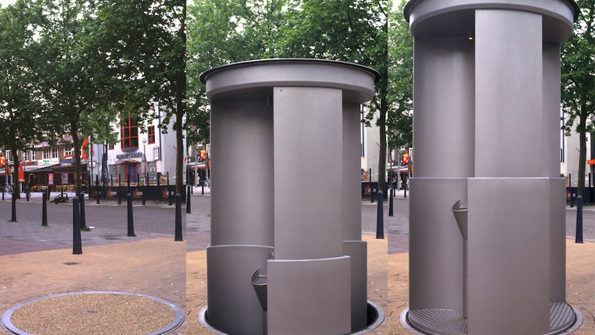 An example of pop-up public toilets