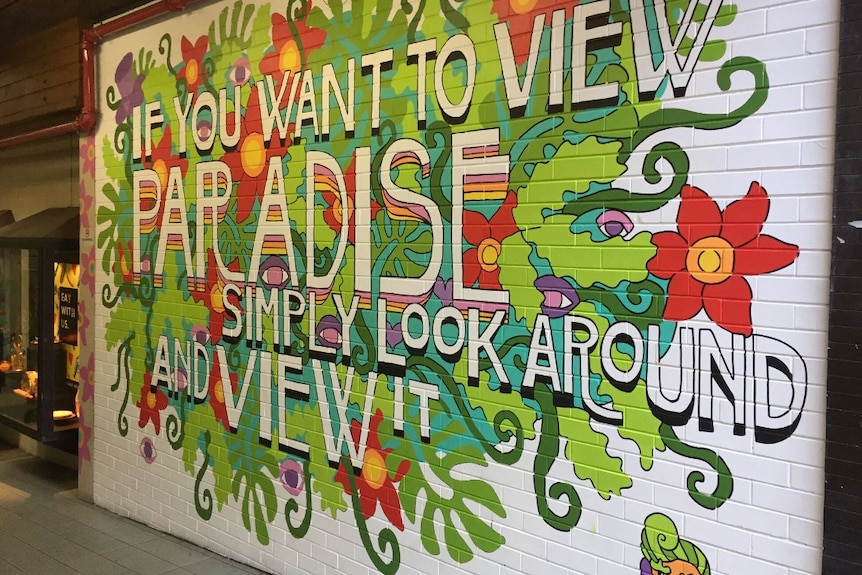 A mural in the Adelaide Central Market Arcade.