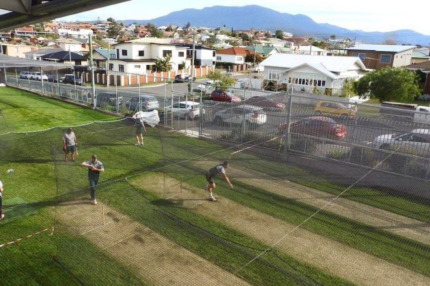 Outdoor cricket nets in Hobart.