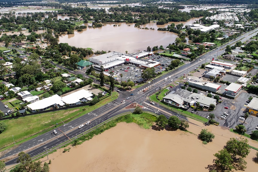 Flooding in Waterford West from the air