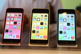 iPhone 5c models on display after their launch in California, September 11, 2013