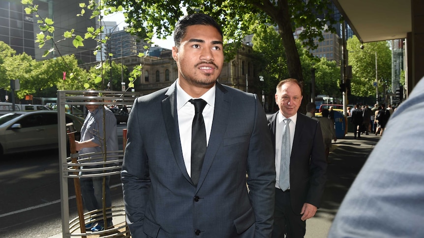 Kirisome Auva'a arrives at Melbourne Magistrates Court