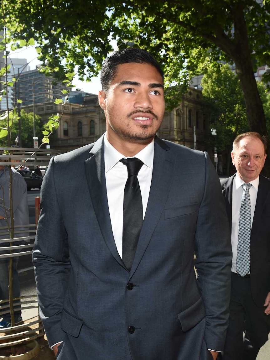 Kirisome Auva'a arrives at Melbourne Magistrates Court