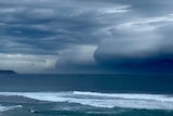 storm clouds over ocean