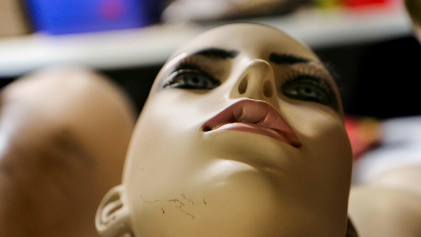 Close up of female mannequin