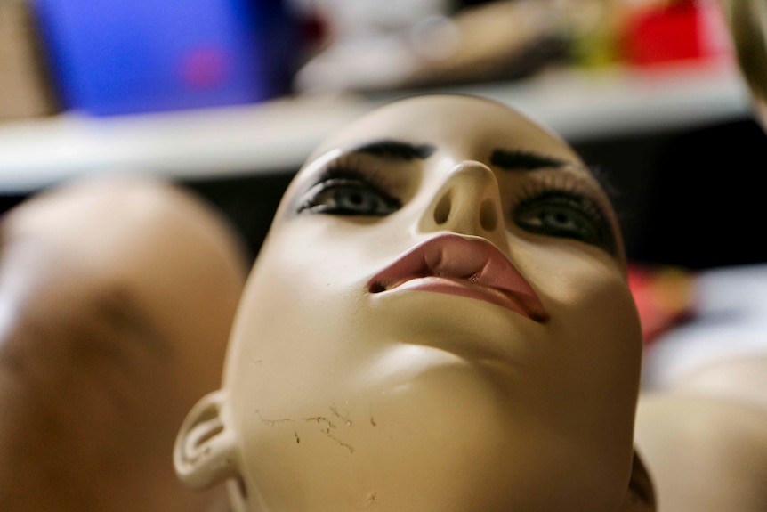 Close up of female mannequin