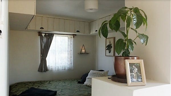 Bedroom of a tiny house