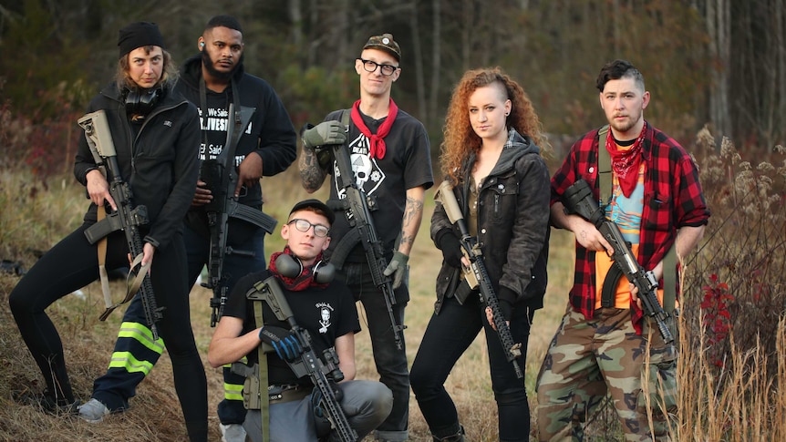 Redneck Revolt members on a rural property in North Carolina.