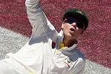 Steve Smith points to Spidercam