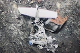 A photo appearing to show the wreckage of a twin-engine Cessna.