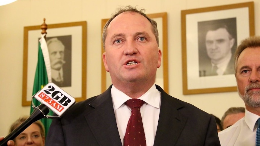 Barnaby Joyce speaks at his first press conference as leader of the Nationals.