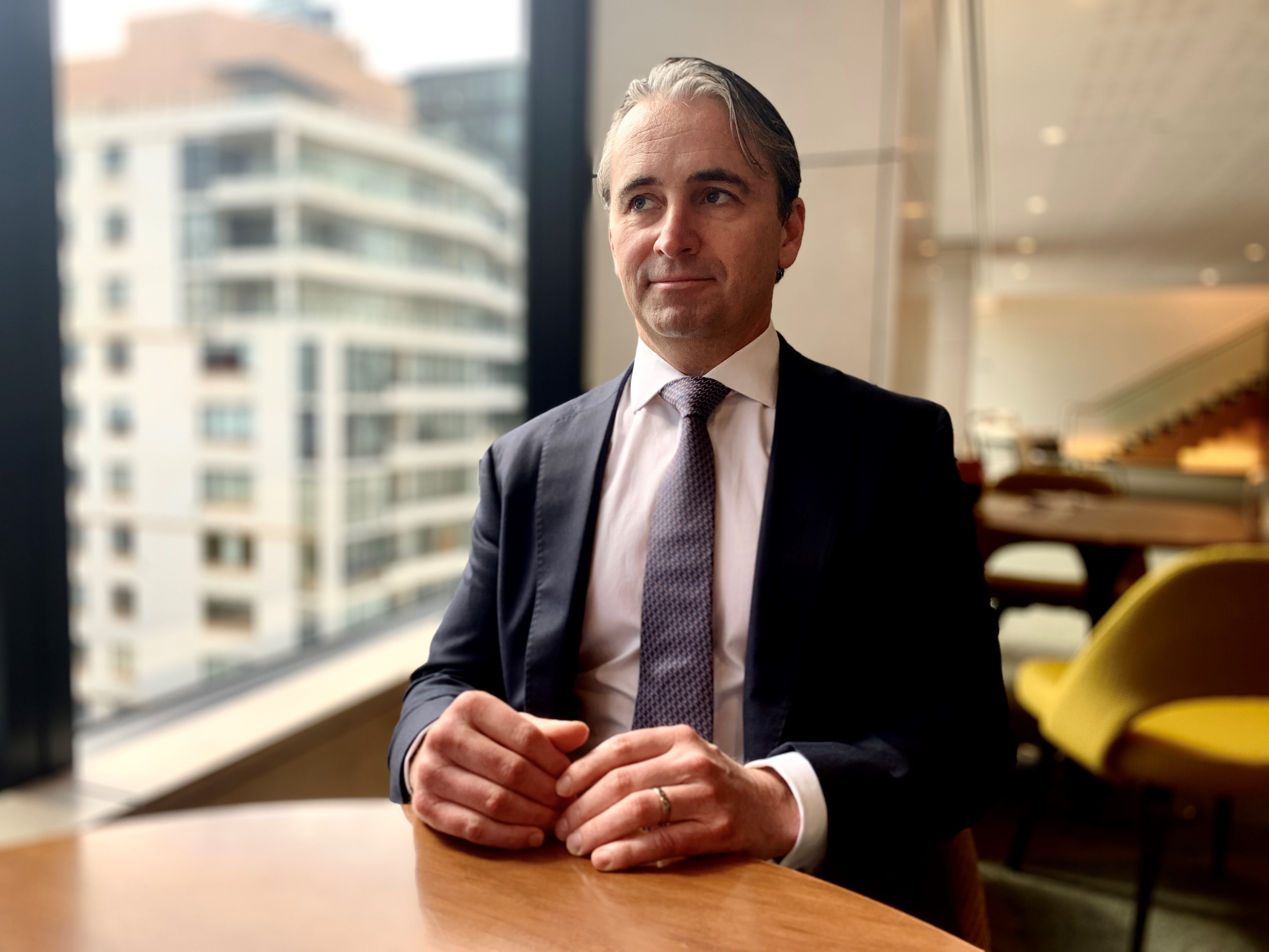 Matt Comyn in the Sydney CBA office in November 2021.