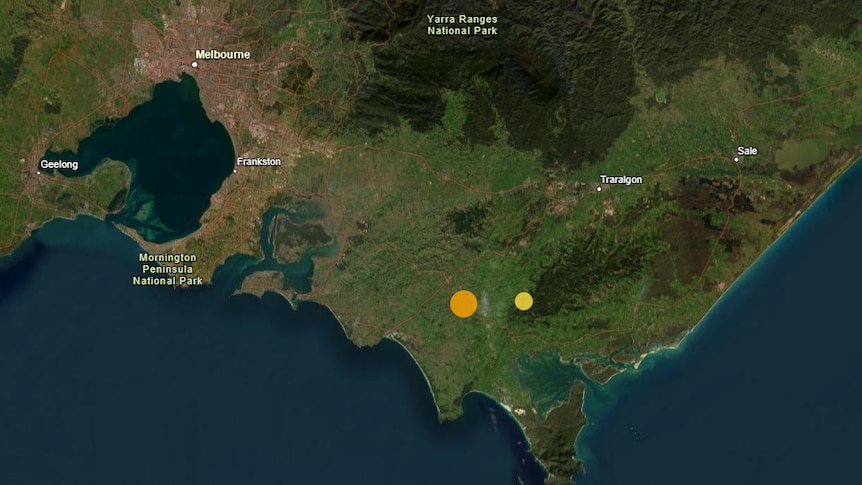screenshot of Geoscience Australia earthquake page