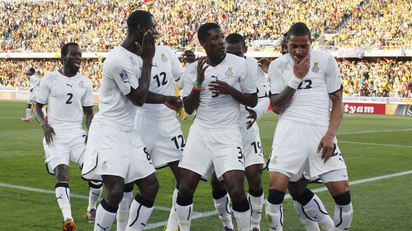 Asamoah Gyan punished Kewell's handball from the penalty spot.