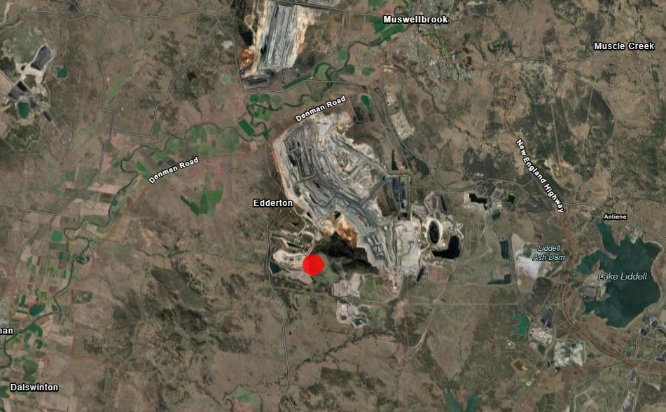 a screenshot of a map, showing the location of an earthquake.