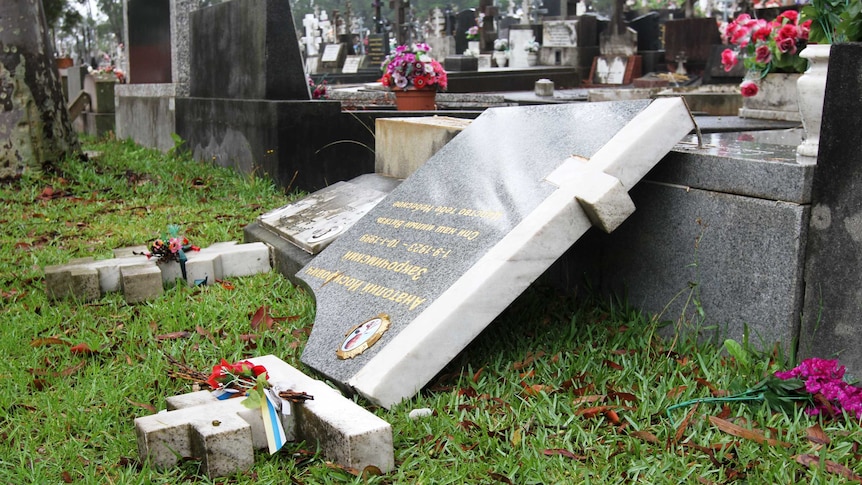 Vandals desecrate Russian Orthodox and Serbian Orthodox graves at Rookwood Cemetery in Sydney