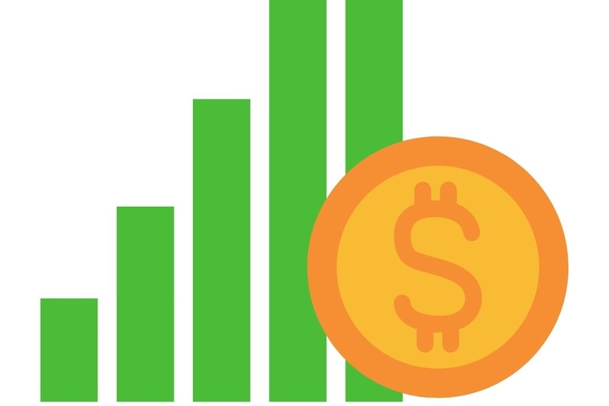 Animation of a chart and coin