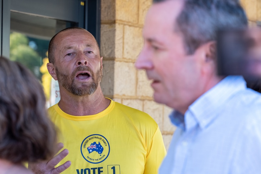 Premier Mark McGowan heckled at the polling booth