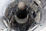 The 103-foot Titan II Intercontinental Ballistic Missile (ICBM) shown from above