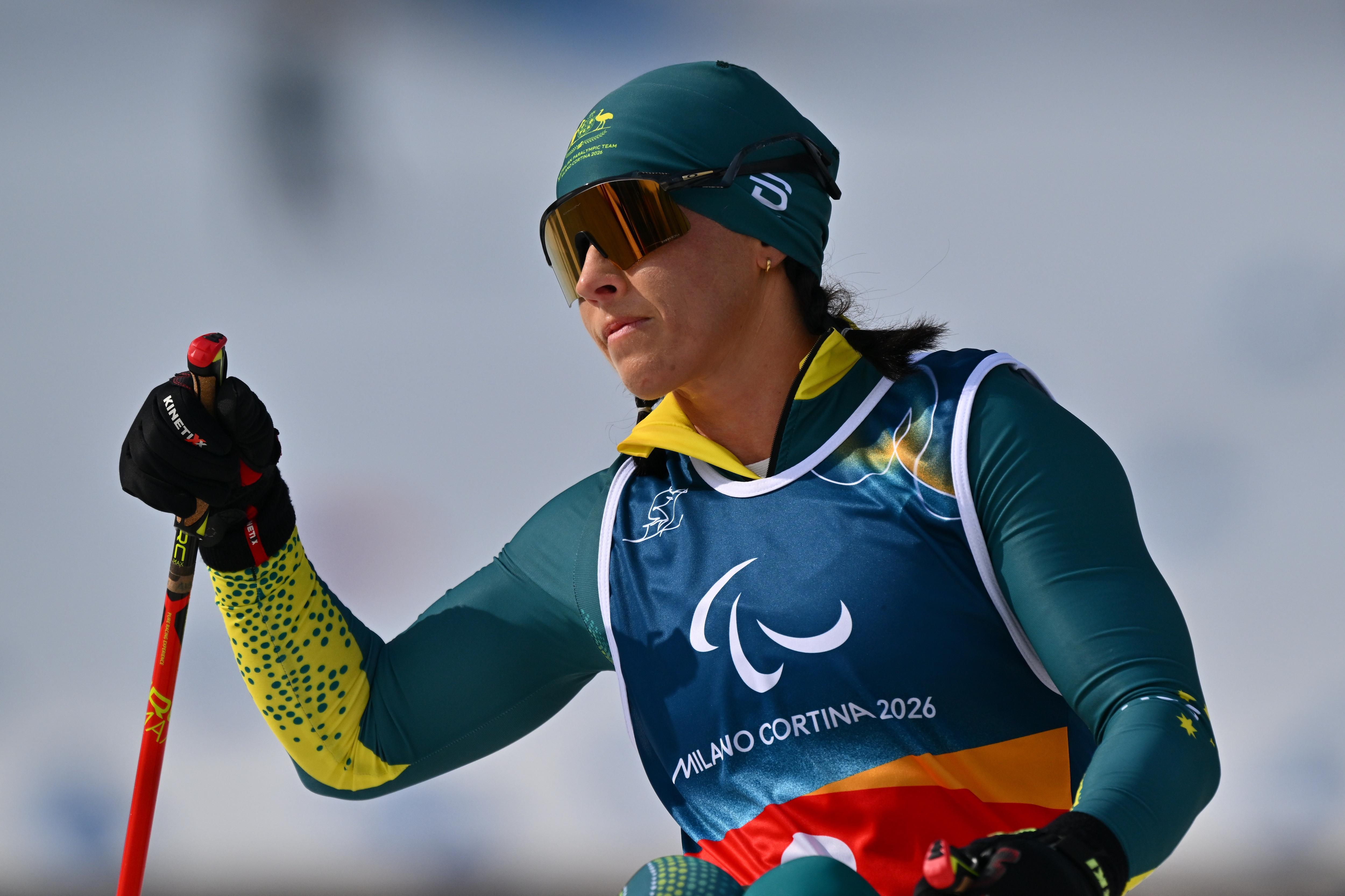 Lauren Parker of Team Australia competes in Para Cross Country Skiing 10km Sitting Women Final