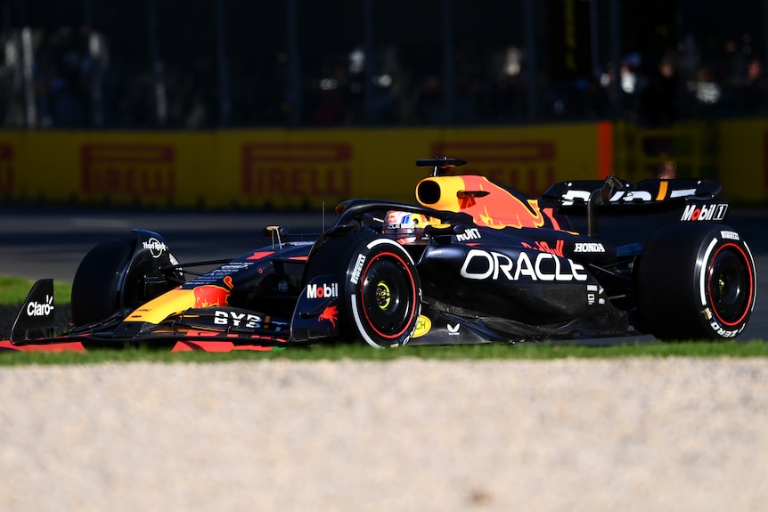 Max Verstappen driving his F1 Red Bull car the Australian Grand Prix