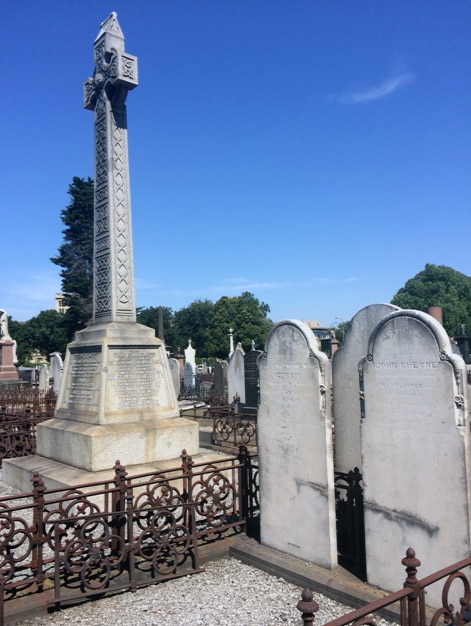 Lady Janet Clarke's grave, with the graves of two of her workers alongside it.